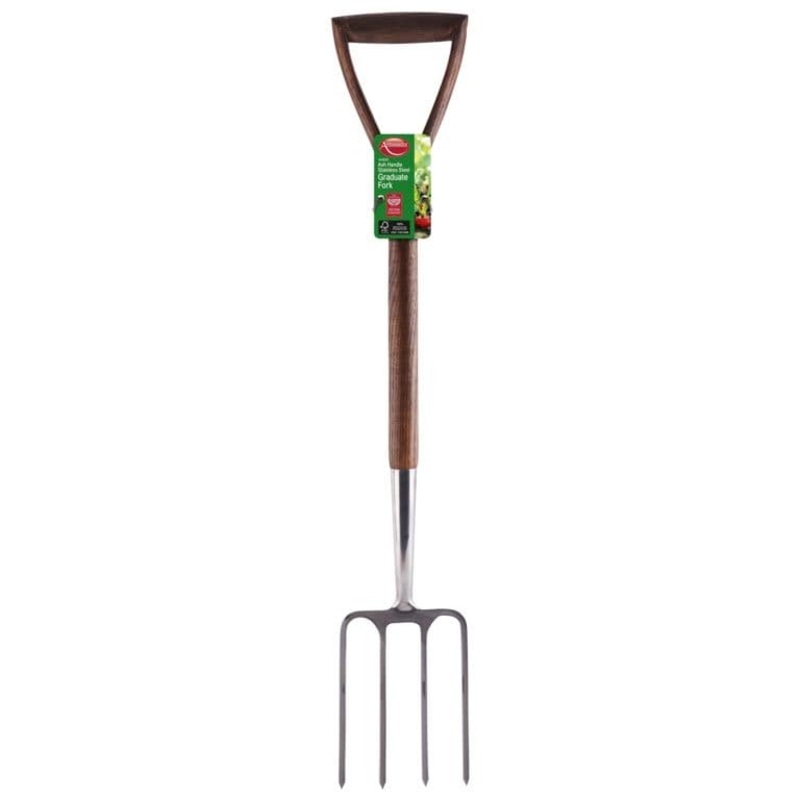 Ambassador Ash Handle Graduate Digging Fork – Stainless Steel
