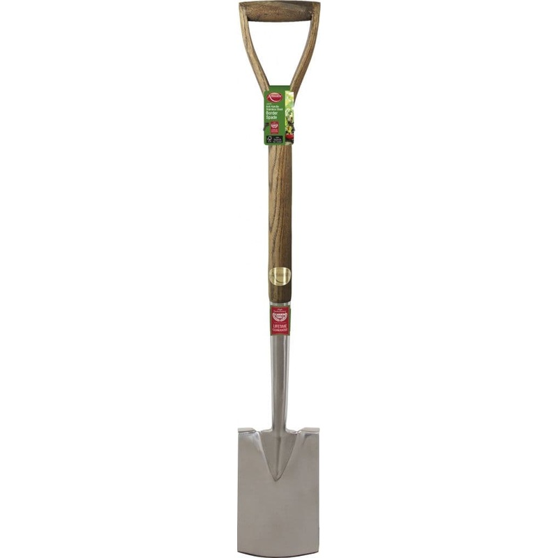 Ambassador Ash Handle Stainless Steel Border Spade – Length: 95cm