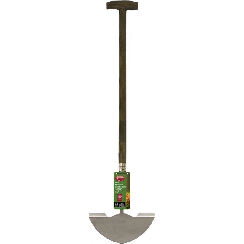 Ambassador Ash Handle Stainless Steel Edging Iron – Length: 87cm