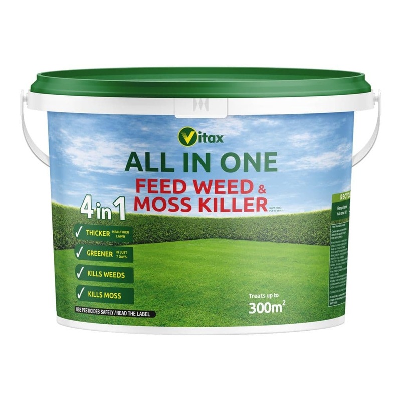 Vitax All In One Feed Weed & Moss Killer – 300sqm Tub