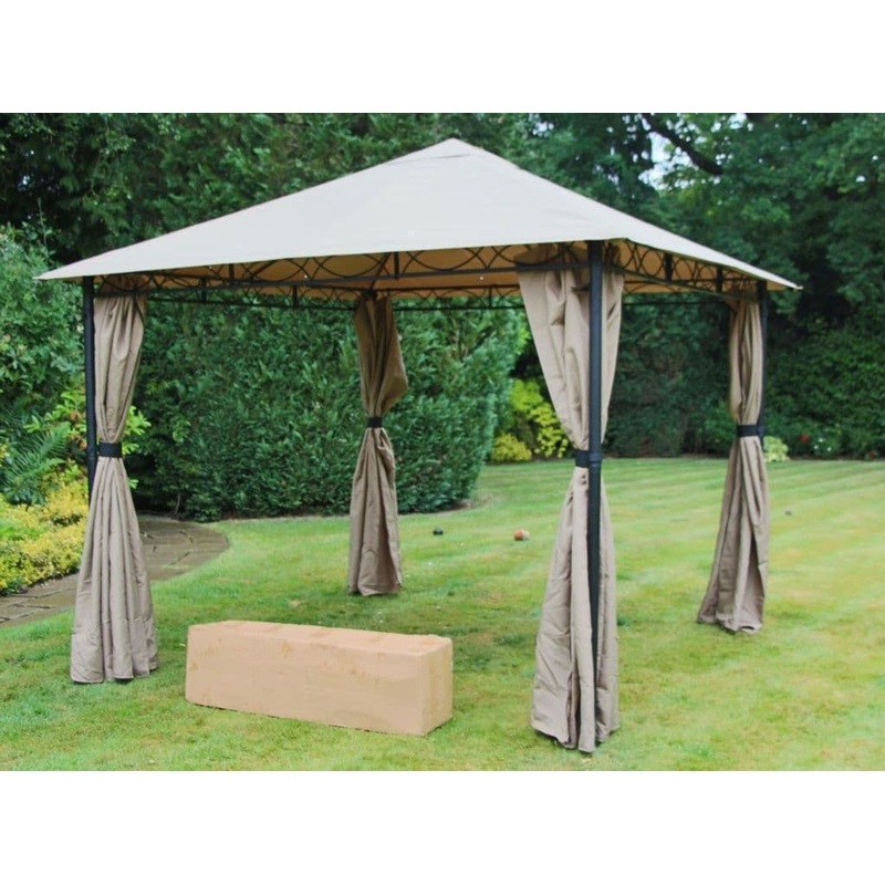 Mendoza No-Tool Grey Gazebo – 3m x 3m