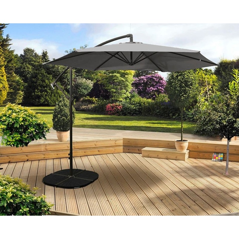 Pagoda 3m Over Hanging Parasol – Grey
