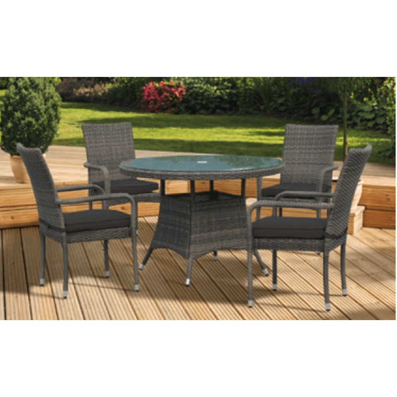 Pagoda Amalfi 4 Seat Dining Set – 4 x Chairs, 1 x Round Table