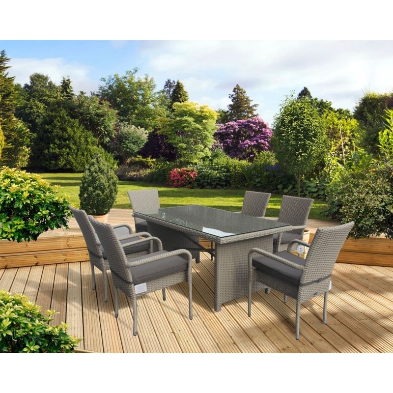 Pagoda Amalfi Rectangular Dining Set – 6 Seat