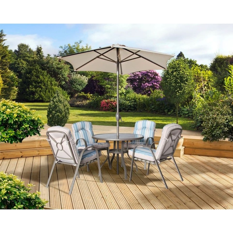 Pagoda Roma Dining Set With Parasol – 4 Seat