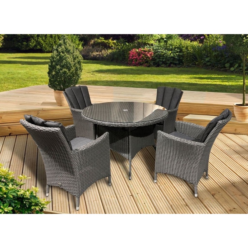 Pagoda Sicily Rattan 4 Seat Set – With Back Cushions