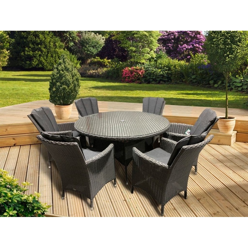Pagoda Sicily Rattan 6 Seat Set – With Back Cushions