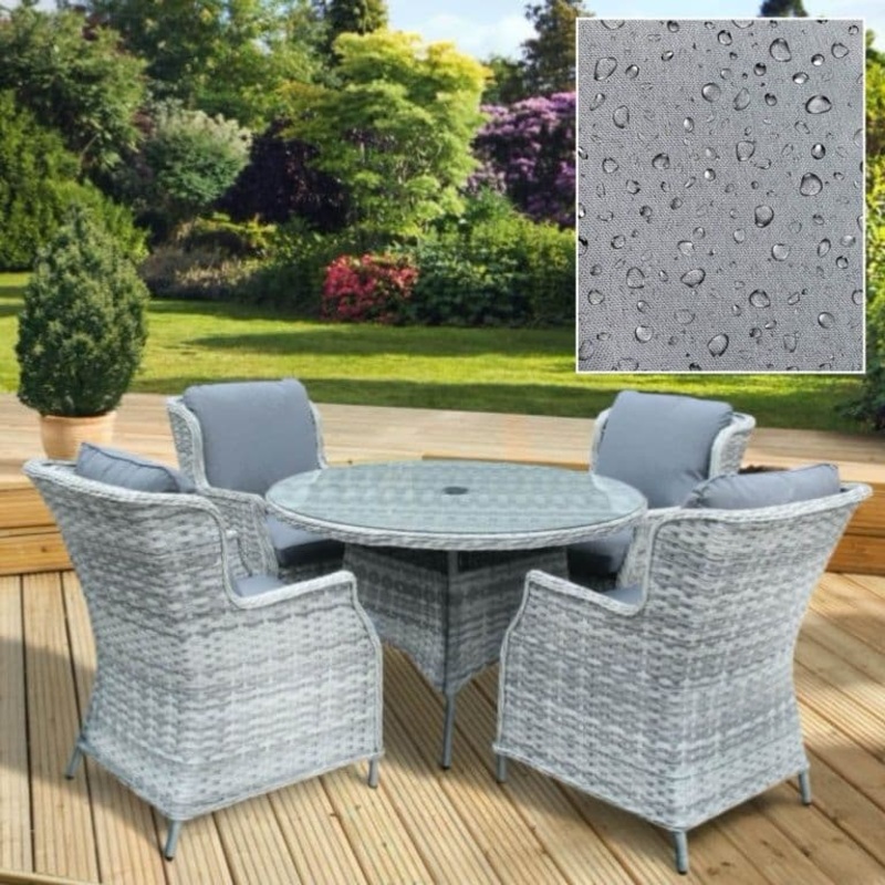 Pagoda Verona Deluxe 4 Seat Dining Set – With Water Repellant Cushions