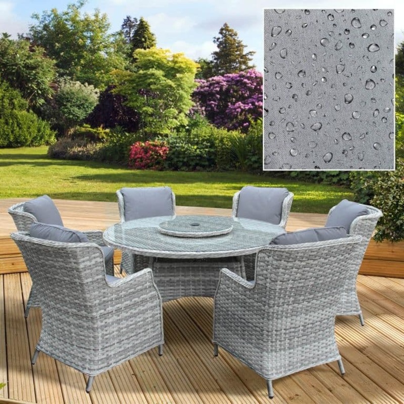 Pagoda Verona Deluxe 6 Seat Dining Set – With Water Repellent Cushions
