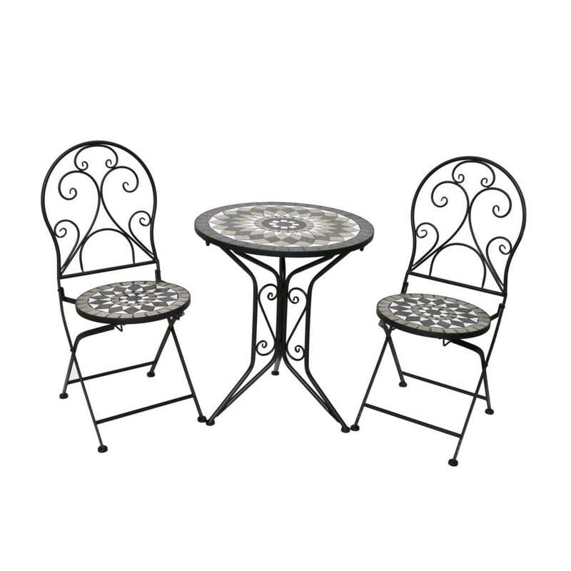 SupaGarden Ceramic Bistro Set – Ash
