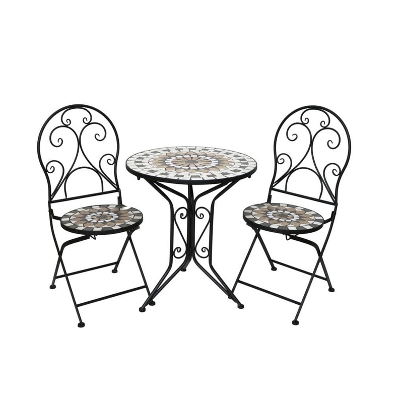 SupaGarden Ceramic Bistro Set – White Stone