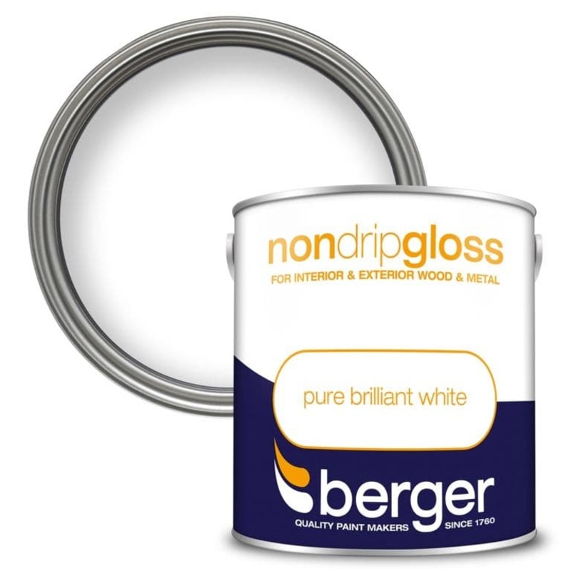 Berger Non Drip Gloss 2.5L – Pure Brilliant White