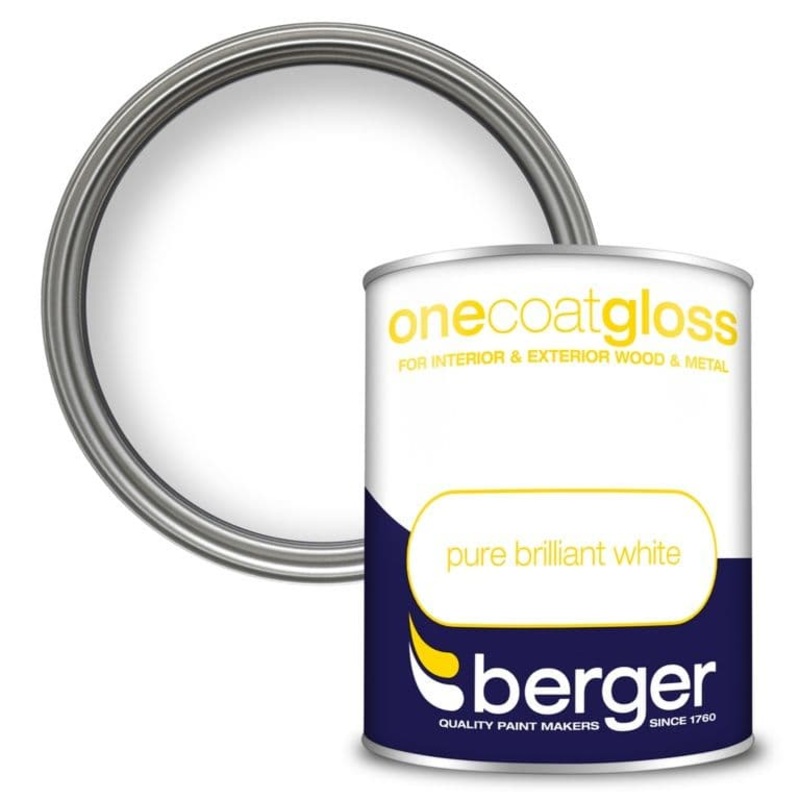 Berger One Coat Gloss 750ml – Pure Brilliant White