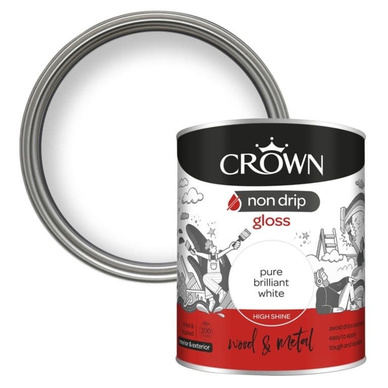 Crown Non Drip Gloss 750ml – Pure Brilliant White