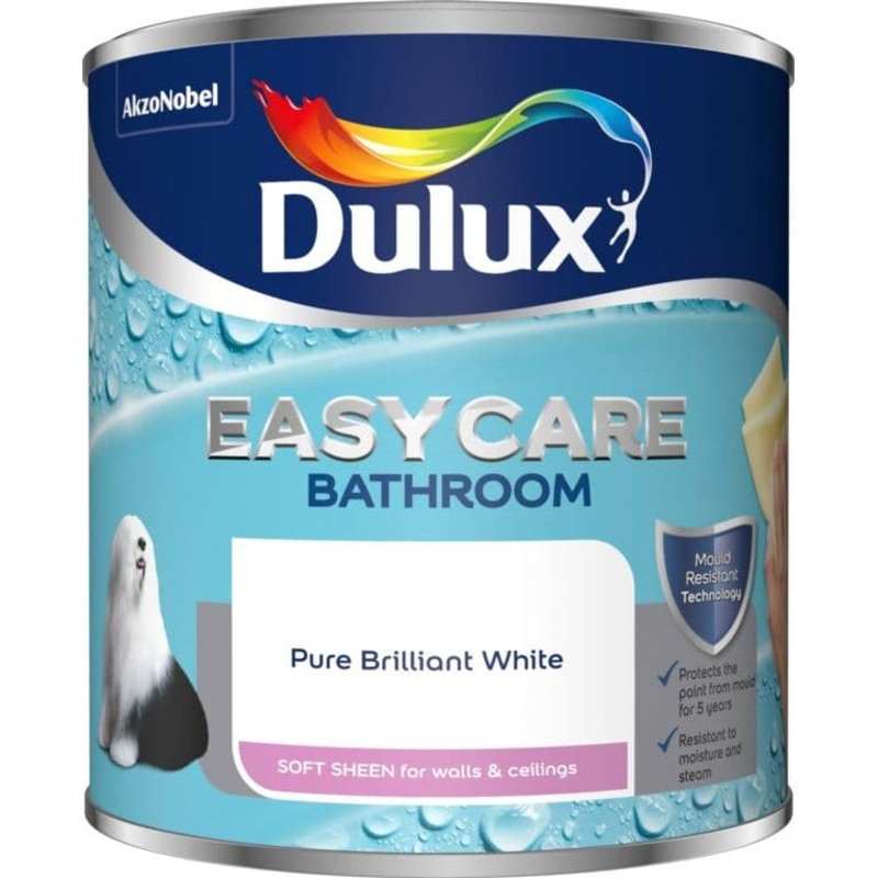 Dulux Easycare Bathroom Soft Sheen 2.5L – Pure Brilliant White
