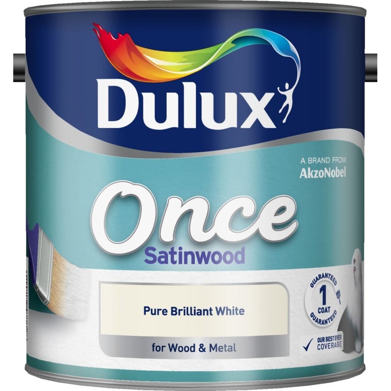 Dulux Once Satinwood 2.5L – Pure Brilliant White