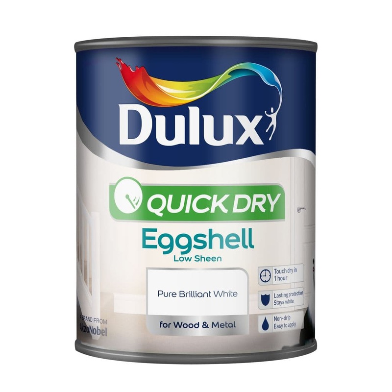 Dulux Quick Dry Eggshell 750ml – Pure Brilliant White