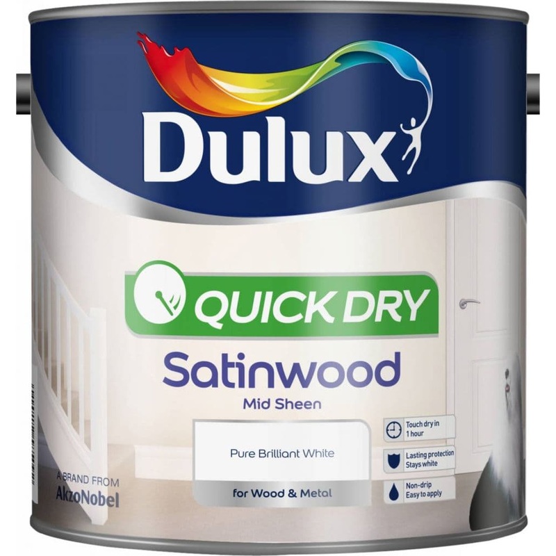 Dulux Quick Dry Satinwood 2.5L – Pure Brilliant White