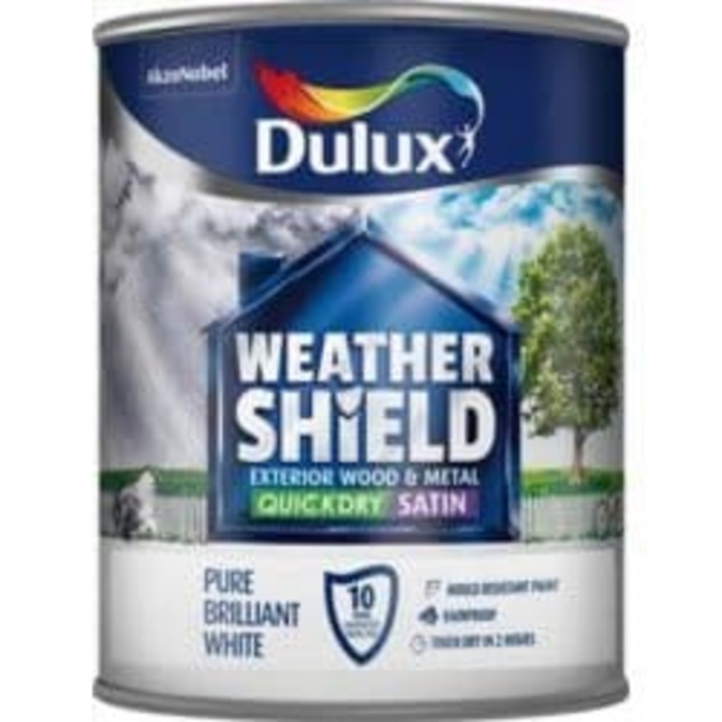 Dulux Weathershield Quick Dry Satin 750ml – Pure Brilliant White