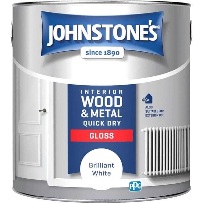 Johnstone’s Quick Dry Gloss – Brilliant White – 2.5L