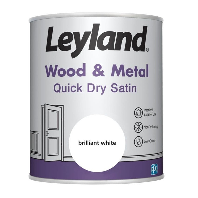 Leyland Wood & Metal Quick Dry Satin 750ml – Brilliant White