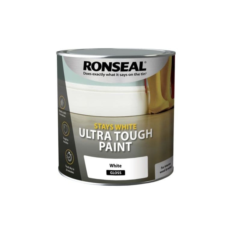 Ronseal Stays White Ultra Tough Paint 2.5L – White Gloss