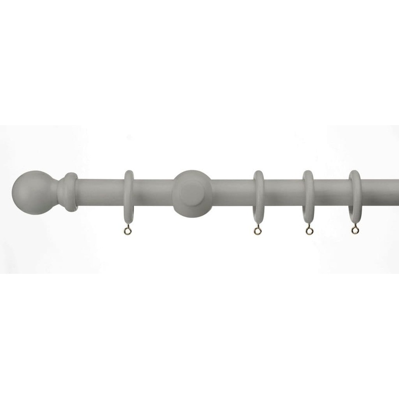 Woodside 28mm Ball Wooden Pole M/Grey – 240cm