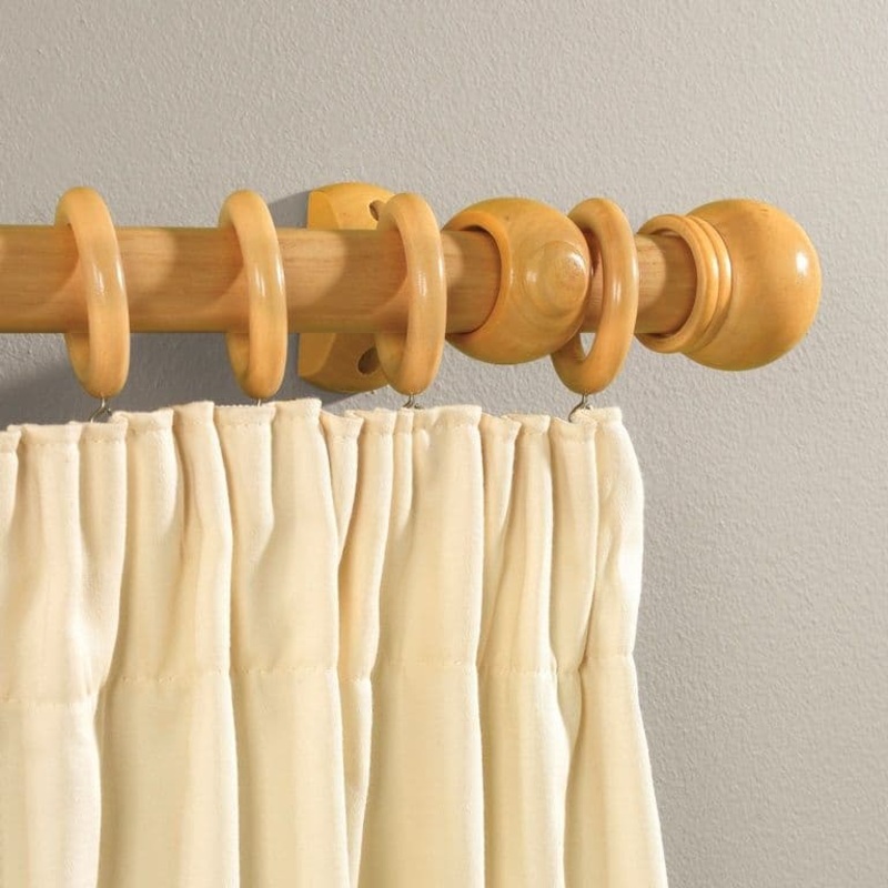 Woodside Beech Effect Wooden Curtain Pole – 150cm, 28mm diameter