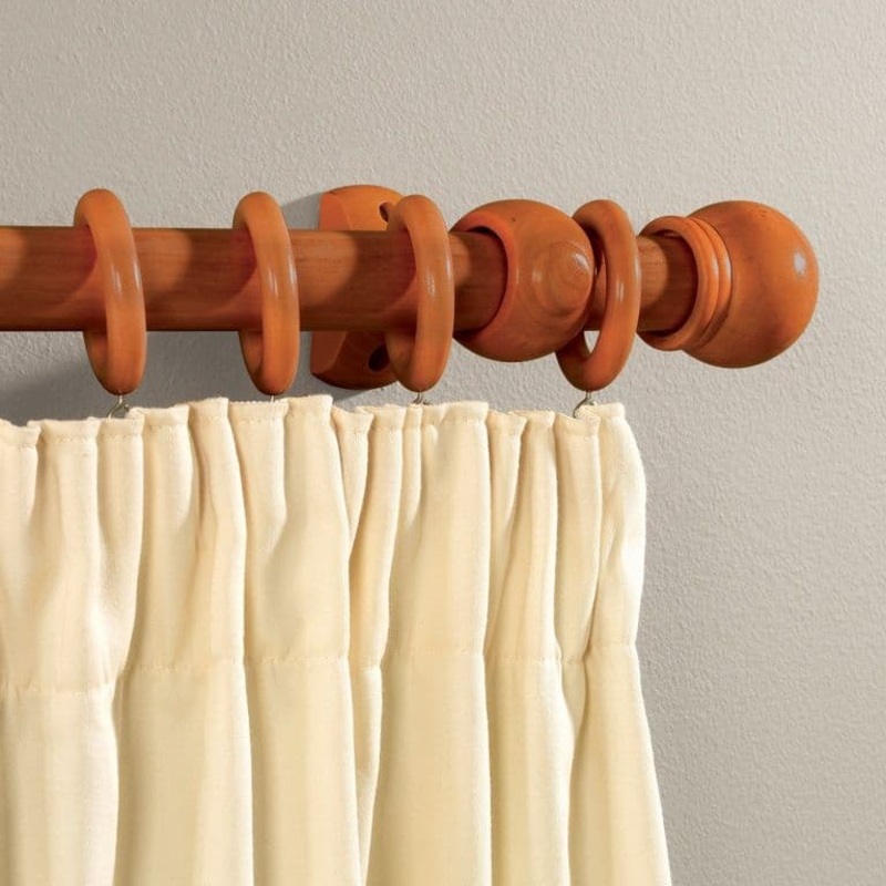 Woodside Walnut Effect Wooden Curtain Pole – 150cm, 28mm diameter