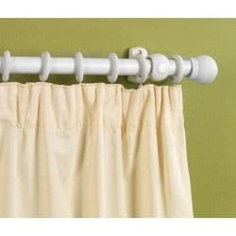 Woodside White Finish Wooden Curtain Pole – 150cm, 28mm diameter