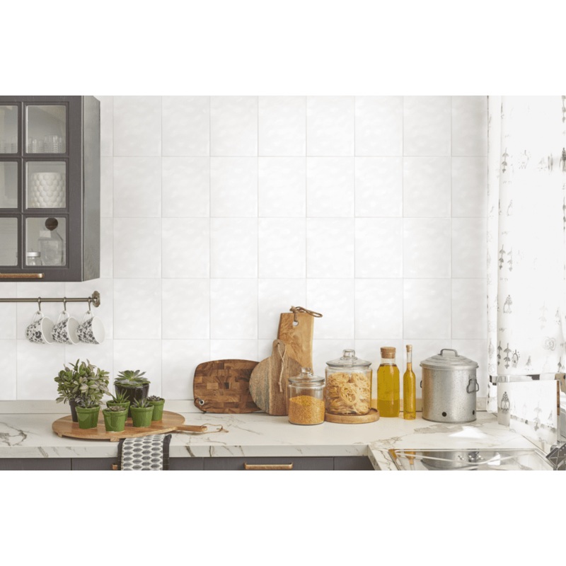 Kai Gloss Bumpy White Wall Tile – 20 x 25cm 1m2
