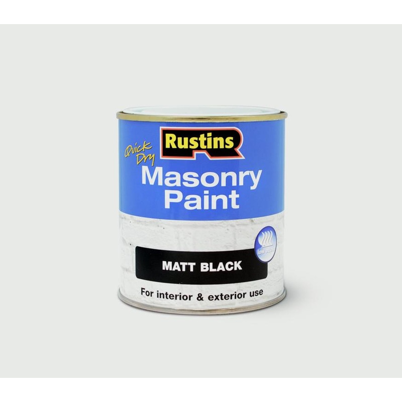 Rustins Masonry Paint 500ml – Black