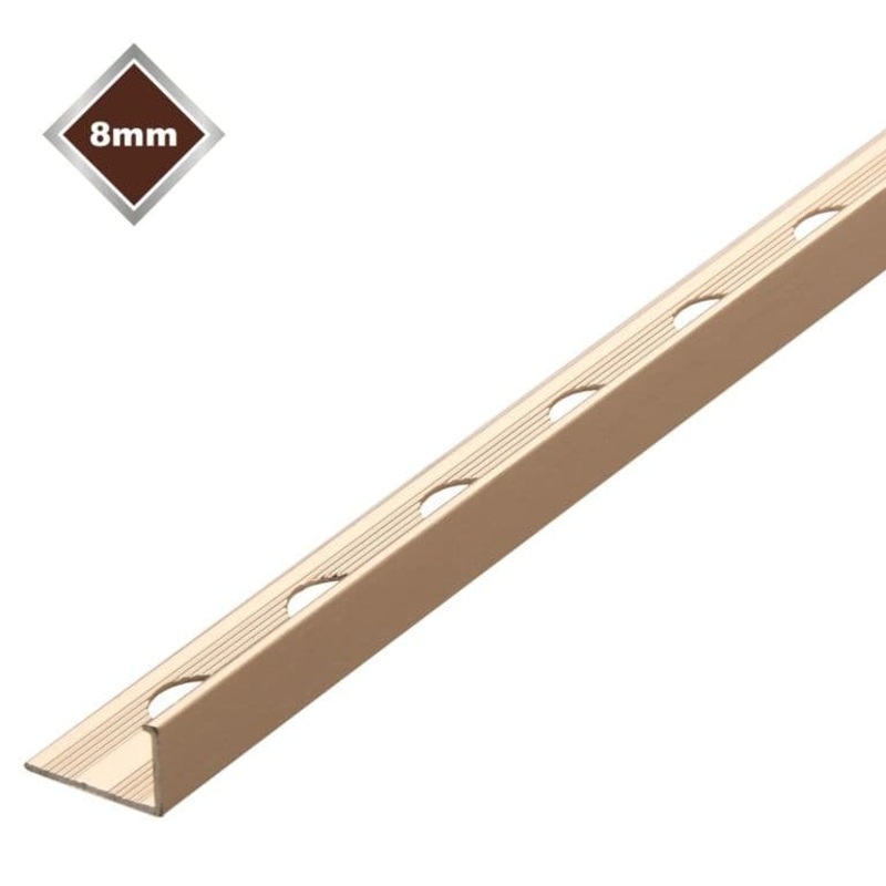 Tile Rite L Profile Metal Tile Trim – Stainless Steel 8mm x 2.4m