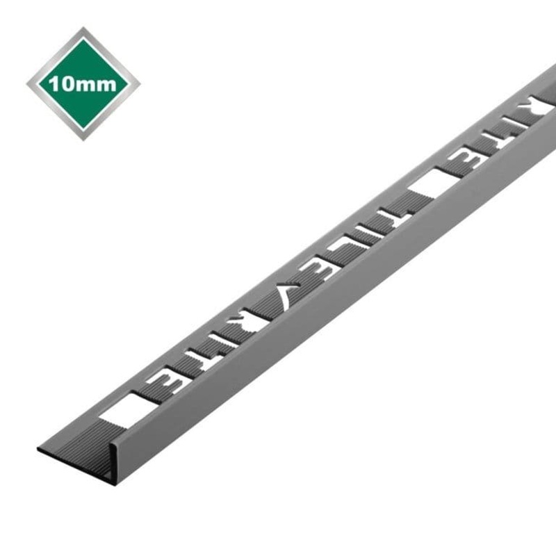Tile Rite L Profile Trim 10mm x 2.44m – Grey Plastic