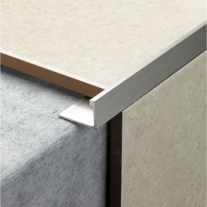 Tile Rite L Shape Tile Trim – 2.4m x 10mm Stainless Steel Effect