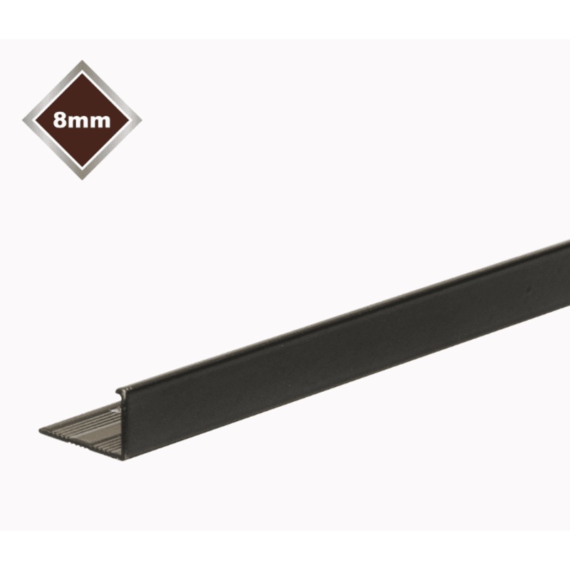 Tile Rite Smooth L Metal Tile Edge – 8mm Black