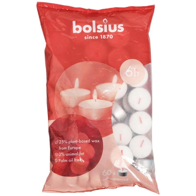 Bolsius Tea Light White – Pack Of 60