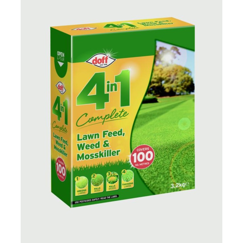 Doff 4 In 1 Complete Lawn Feed, Weed & Mosskiller – 3.2kg