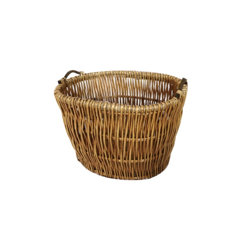 Hearth & Home Wooden Handle Oval Log Basket