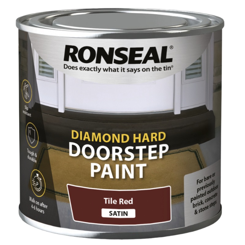 Ronseal Diamond Hard Door Step Paint 250ml – Red