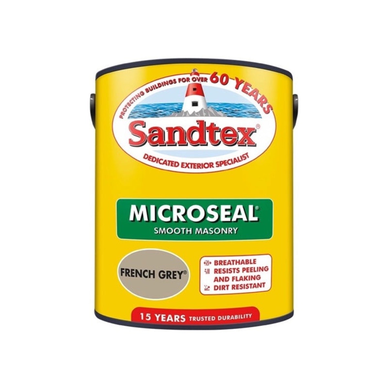 Sandtex Smooth Masonry Paint 5L – French Grey