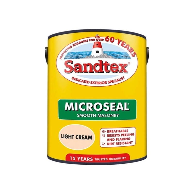 Sandtex Smooth Masonry Paint 5L – Light Cream