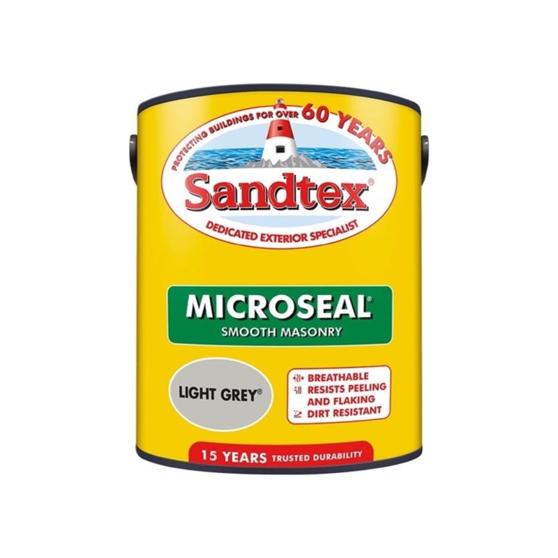 Sandtex Smooth Masonry Paint 5L – Light Grey