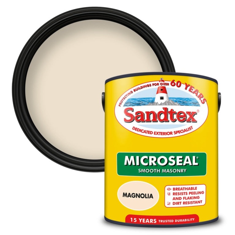 Sandtex Smooth Masonry Paint 5L – Magnolia