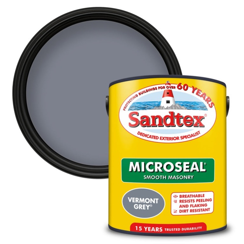 Sandtex Smooth Masonry Paint 5L – Vermont Grey