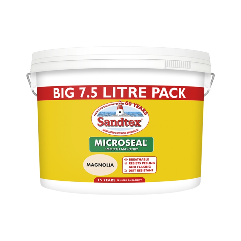 Sandtex Smooth Masonry Paint 7.5L – Magnolia