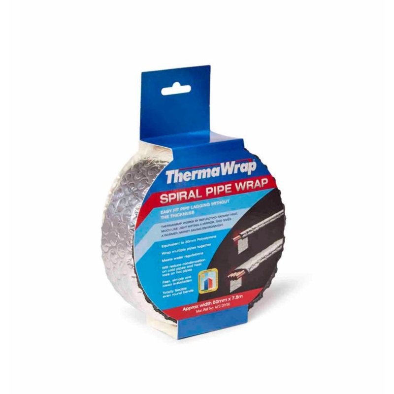 Thermawrap Spiral Pipe Wrap Insulation – 50mm x 7.5m