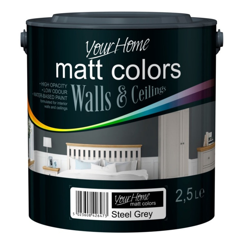Your Home Matt Emulsion 2.5L – Steel Grey