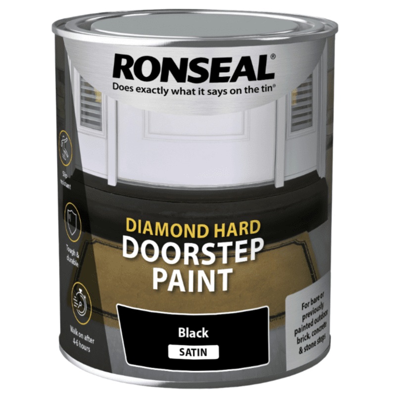 Ronseal Diamond Hard Door Step Paint 750ml – Black