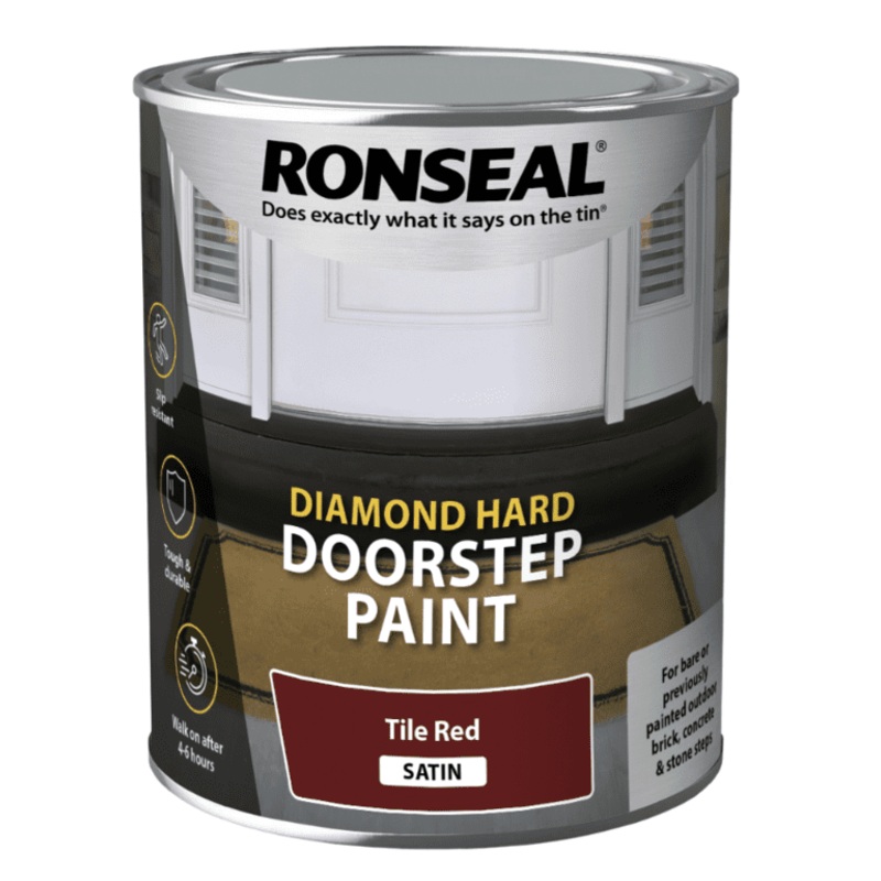 Ronseal Diamond Hard Door Step Paint 750ml – Red